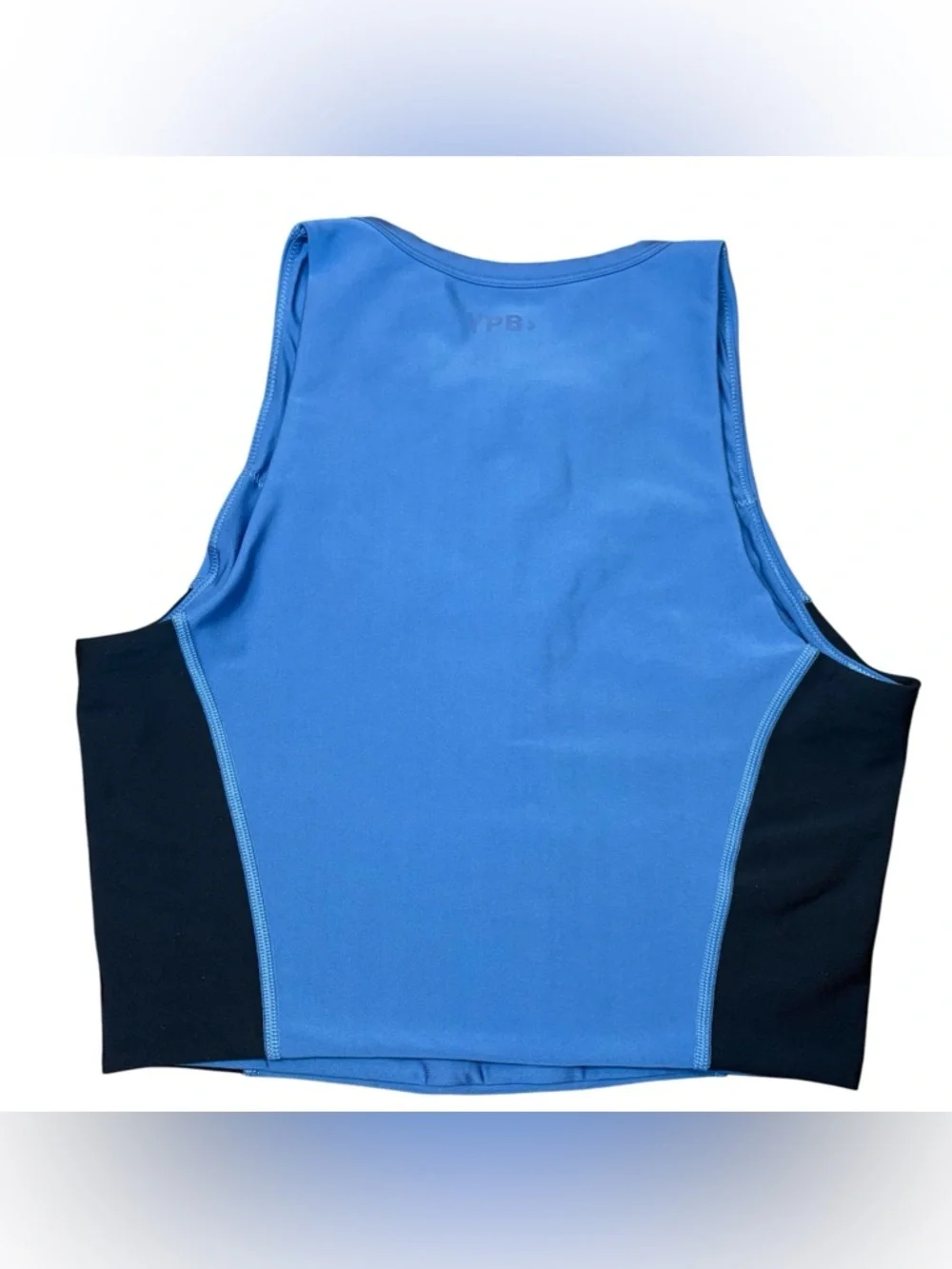 Abercrombie YPB SculptLUX plunge Henley top blue black medium